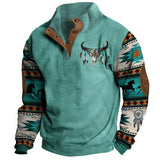 Sweatshirts mit Stehkragen und Knopfleiste