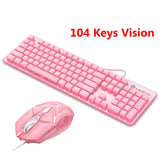 Niedliches rosa kabelgebundenes Tastatur- und Maus-Set