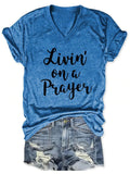 Damen Livin' On A Prayer V-Ausschnitt T-Shirt