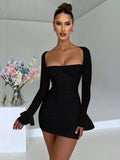 Elegantes rückenfreies sexy Minikleid