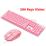 Niedliches rosa kabelgebundenes Tastatur- und Maus-Set