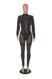 Echoine dehnbarer, durchsichtiger Jumpsuit