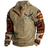 Sweatshirts mit Stehkragen und Knopfleiste