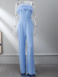 Damen-Jumpsuit mit Pailletten und Federbesatz