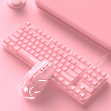 Niedliches rosa kabelgebundenes Tastatur- und Maus-Set