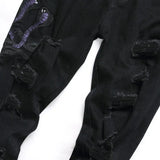 Schwarze Python-Jeans