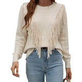 Damen Quasten-Pullover für den Herbst