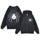 Bedruckte Kapuzenpullover mit Reißverschluss