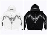 Gothic-Kleidungstrend Reißverschluss-Hoodies